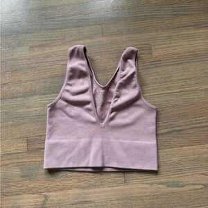 Free People Mauve V-Neck Crop Top